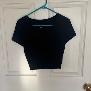 Wild Fable Black V-Neck Crop Top